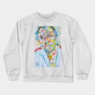 CHARLES BUKOWSKI watercolor portrait .1 Crewneck Sweatshirt